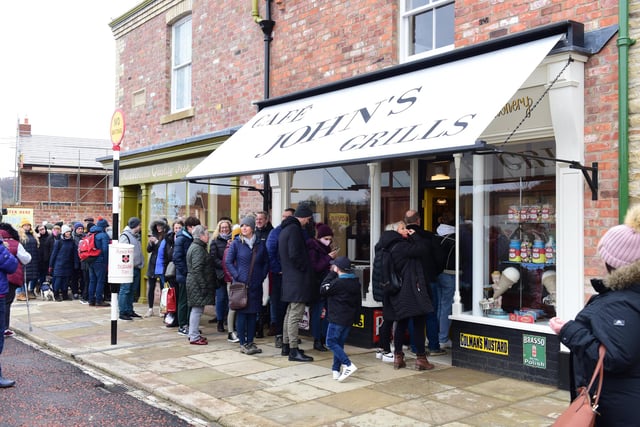 Customers aplenty for John's Cafe, whatever the weather.
