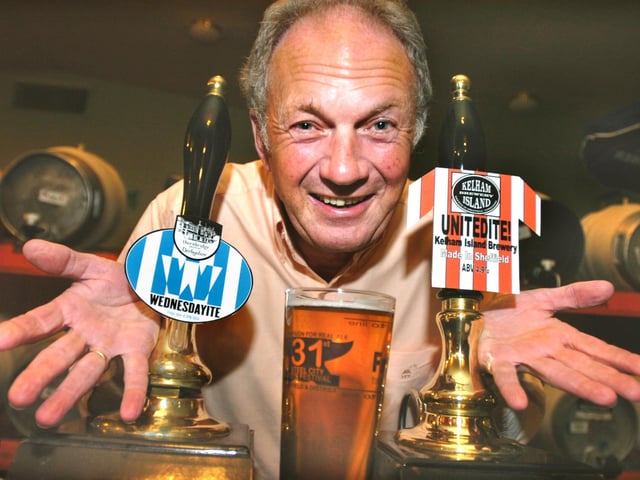 Sheffield Steel City Beer Festival at the St Philips Social Club. Wednesday v Utd in the Beer stakes. Pictured is Dave Wickett of Kelham Island Brewery who made the Unitedite beer in 2005