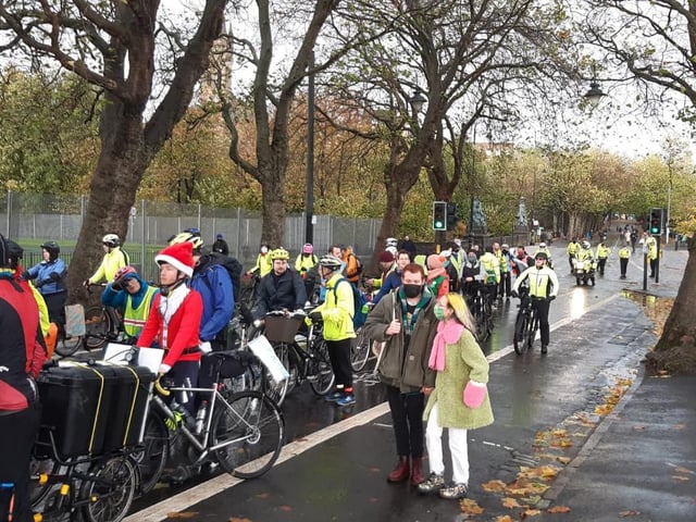 The end of the procession as it headed towards Glasgow Green. It took an hour and a half for the entire crowd to pass.