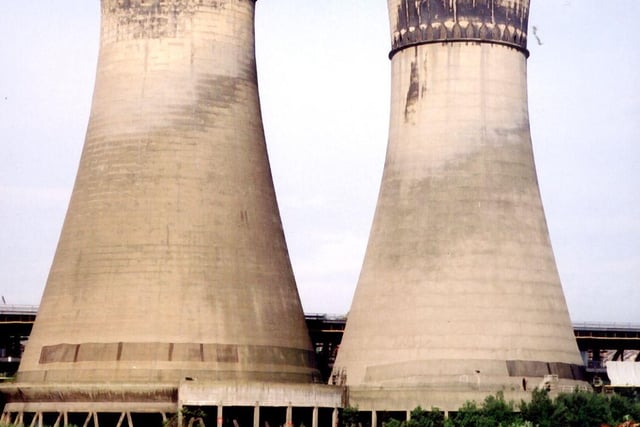 Cooling Towers, from the former Blackburn Meadows Power Station site with M1 Motorway Viaduct in the background.
