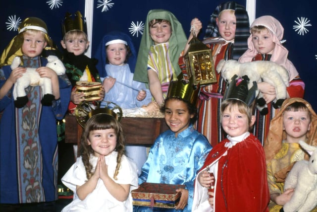 Some of the youngsters from Ryhope Infant School in a scene from their Christmas concert which included dancers as well as the Nativity scene.  Remember it?