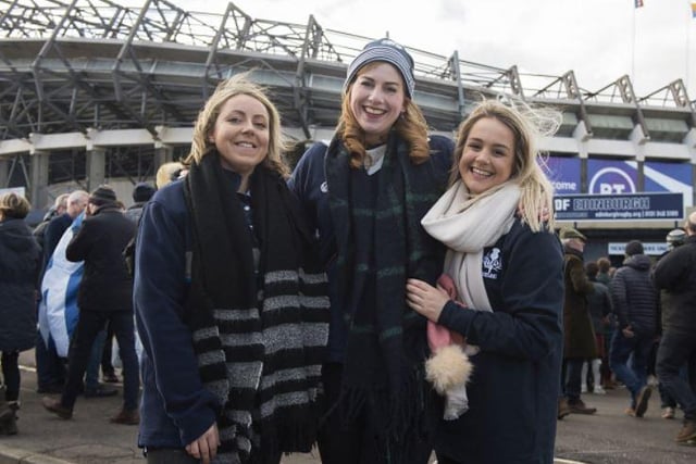 Fans from far and wide arrived in the Capital at the weekend to witness the Six Nations clash at the home of Scottish Rugby, including Ellen Hood, Rhona Wilson and Jenny Moffat.