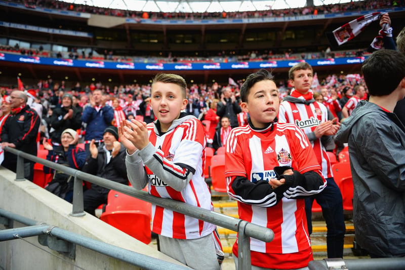 Two young Sunderland fans look on prior to the final - a day they'll never forget!