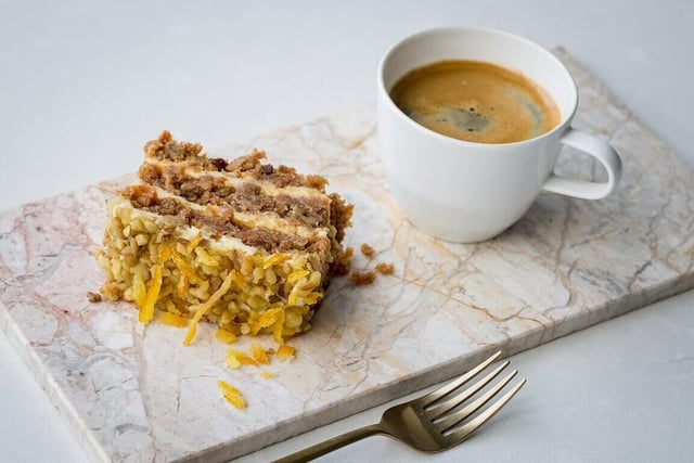 Carrot cake

Makes 1 x 26cm cake

 

INGREDIENTS

Cake

340g caster sugar
340ml sunflower oil
4 free-range eggs
340g plain flour
12g baking powder
3g salt
3g bicarbonate of soda
12g ground cinnamon
280g carrots, finely grated
90g raisins, dusted in a little flour
Cream cheese frosting

250g full fat cream cheese
600g icing sugar
80g unsalted butter softened
4ml vanilla extract
Cream cheese frosting

1 orange, zested
Method:

Preheat oven 170C / gas 3.
Beat sugar and oil together, add eggs a little at a time so that they emulsify.
Fold in all dry ingredients. Add carrots and raisins
Spoon mixture into 1 greased and lined 23cm cake tin.
Bake for 45 minutes or until golden brown and springs back when pressed.
Allow to cool for 10 minutes in the tin before turning out onto a wire rack to cool completely.
When cold cut cake in half horizontally.
To make the frosting; beat cream cheese and icing sugar together. Add soft butter and mix to incorporate.
To build the cake; pipe half frosting on the upside-down first cake and sandwich with the second cake, right-side up. Spread remaining frosting on top, swirl with a fork and finish with grated orange zest.