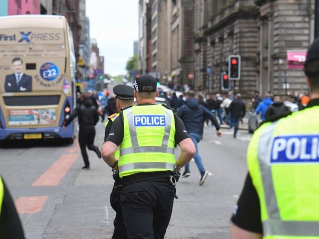 A police helicopter was deployed and could be seen flying over the city centre.
