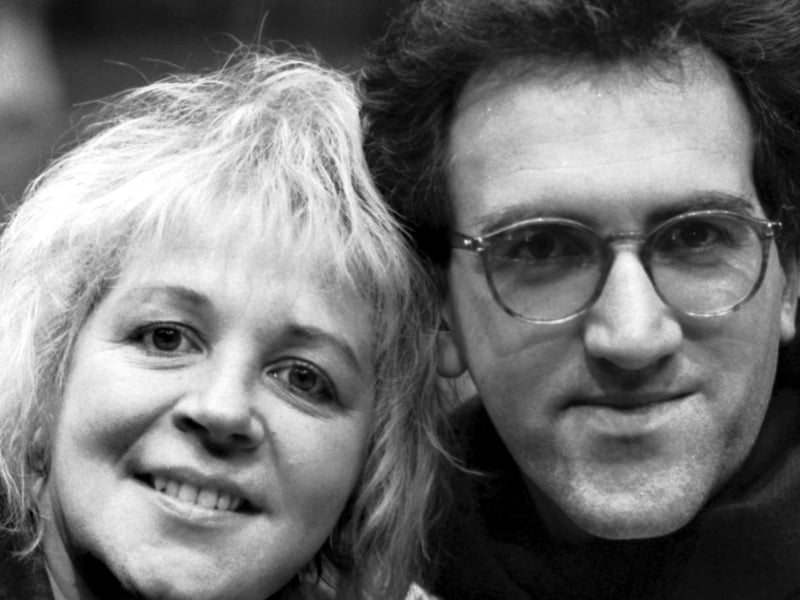 Playwright and poet Liz Lochhead and director Gerry Mulgrew, whose play 'Jock Tamson's Bairns' was one of the first events of Glasgow European City of Culture 1990.