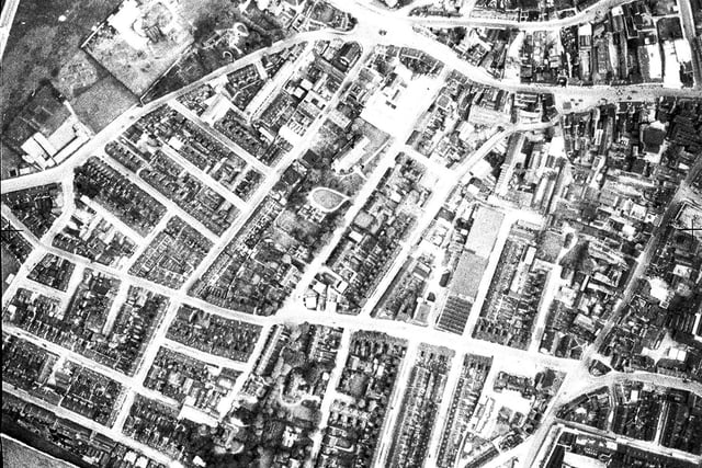Mansfield Town Centre Aerial picture taken in 1943