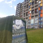Residents of flanks B and C in 'phase one' of Sheffield's Park Hill flats are still being advised not to drink the tap water there a week after it was found to be contaminated. They are being supplied with bottled water until the problem is resolved.