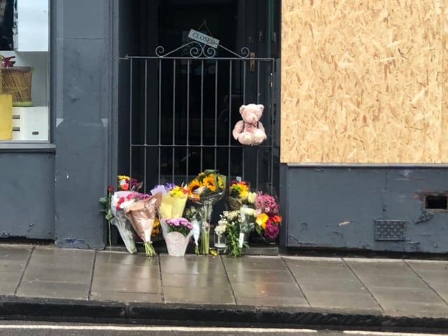 A three-year-old toddler and a 37-year-old woman were both hit when a Kia Picanto crashed into St Columba’s Hospice shop in Morningside Road at about 2:30pm on Tuesday.