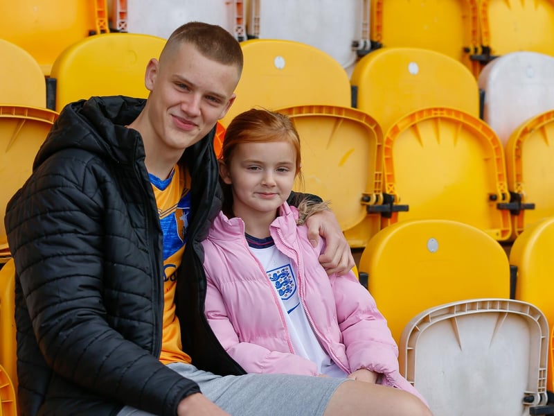 Mansfield Town fans before the match with Harrogate.