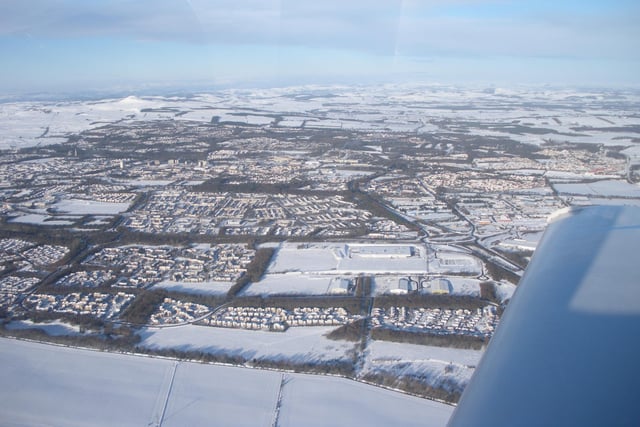 A snow-covered Glenrothes from the sky (Pic: Alan Laing)