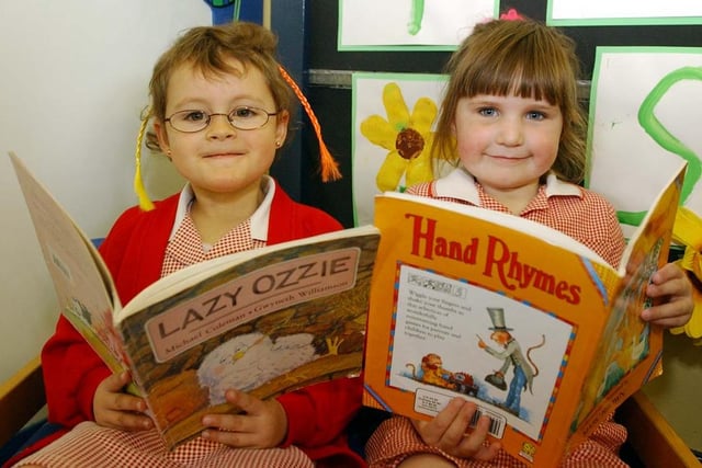 They were enjoying a good book at St Helen's Primary School in 2003.