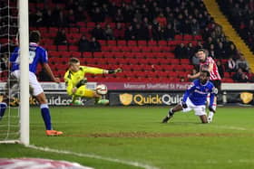 Jordan Pickford was on loan at Carlisle United when they last played at Bramall Lane. Picture by Tony Johnson