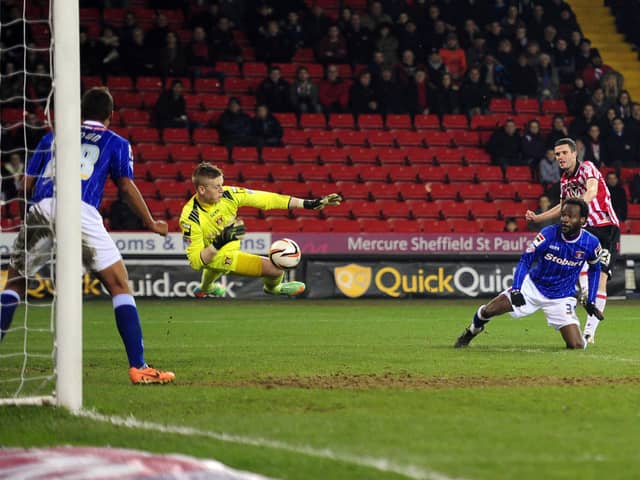 Jordan Pickford was on loan at Carlisle United when they last played at Bramall Lane. Picture by Tony Johnson