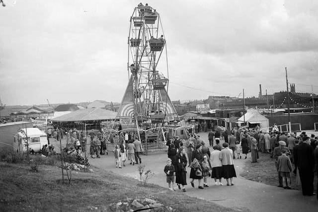 The Aberdeen fun fair during the Glasgow Fair holiday in 1954.