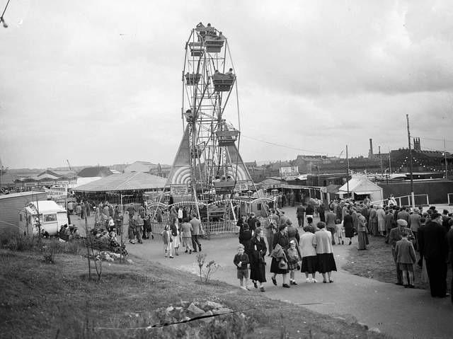 The Aberdeen fun fair during the Glasgow Fair holiday in 1954.