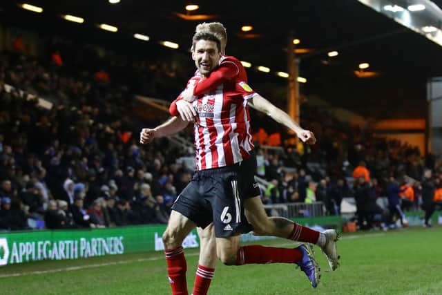 Chris Basham of Sheffield United turns away following their second goal an own goal scored by Callum Morton of Peterborough Utd  during the Sky Bet Championship match at London Road, Peterborough. Photo: David Klein / Sportimage