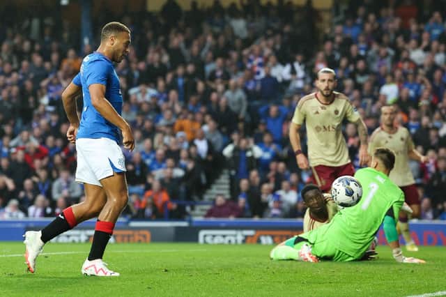 Rangers striker Cyriel Dessers netted the Ibrox club's second goal of the night against Servette.