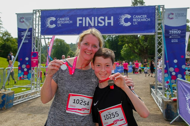 First place went to Jack Stokes from Falkirk  who completed the course in 19 minutes, pictured with mum Leigh Cassie