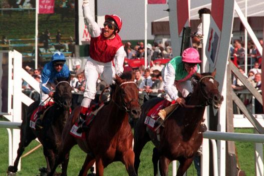Franki Detorri celebrating his win in 1996.