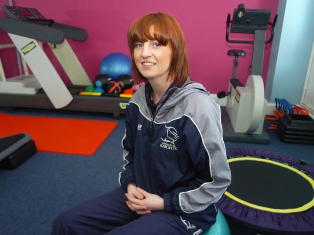 Doncaster Knights physiotherapist Vicky Chapman at her private clinic at Heather Court, Shaw Wood Way in 2010. She is pictured in her rehabilitation gym