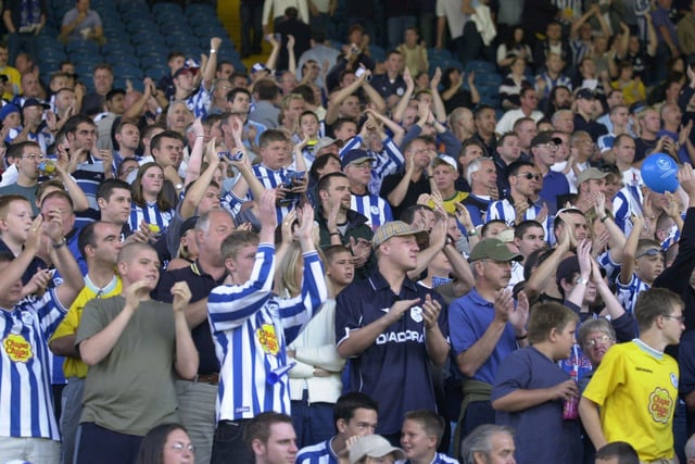 Sheffield Wednesday fans during the derby at Hillsborough in 2002