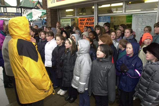 Pupils from Brunswick Primary School sang carols at the Market in 2000