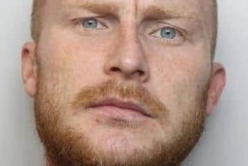 Pictured is Wayne Anderson, aged 28, of Stone Moor Road, at Stocksbridge, Sheffield, who was sentenced at Sheffield Crown Court to three years and three months of custody and given a five-year restraining order after he pleaded guilty to four breaches of a restraining order, an assault by beating and to an assault occasioning actual bodily harm.