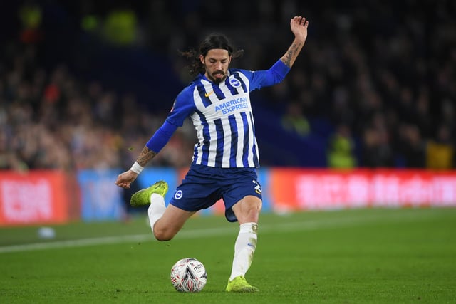 A rather left-field signing, here, as Burnley bring in the Italian from Brighton on the cheap. He usually plays on the right, which could prove problematic if he can't adapt.. (Photo by Mike Hewitt/Getty Images)