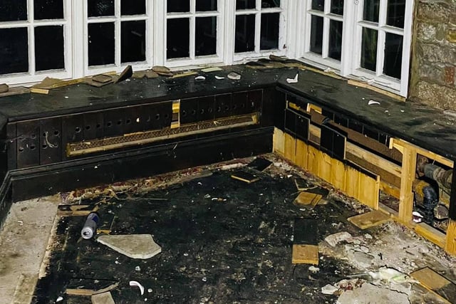 Damage inside the former pub which is now facing demolition.
