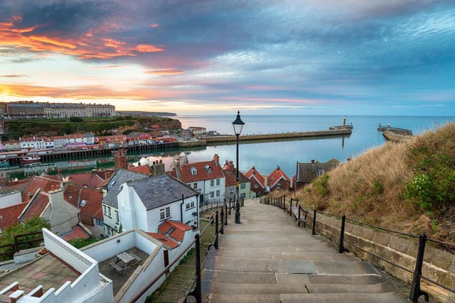The coastal location of Yorkshire, which is home to the seventh century gothic Whitby Abbey, ranked at the top of the list. Its charming cobbled streets and heritage coastline make Whitby a great location to live, with an average property price of 188,374 GBP (Photo: Shutterstock)