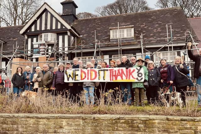 Campaigners celebrating the reopening of the Rose Garden Cafe in Graves Park, Sheffield last month (December 2022)
