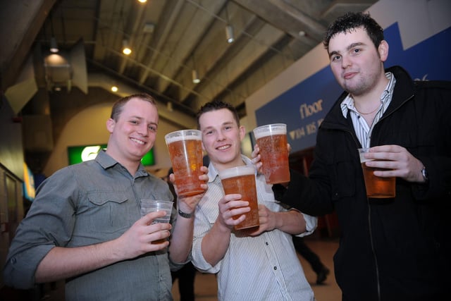 Pictured at Sheffield Arena, for  the 2008 Premier League Darts, are Ryan Armstrong,  Ryan Eastman & Scott Davidson frrom Rotherham, enjoy their night out