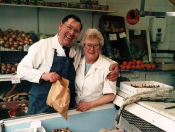 Geoff and Kathleen Cooke, of Dunbar Cooke and Son, fish and game merchants, No. 229 London Road, Sheffield, pictured in around 1989