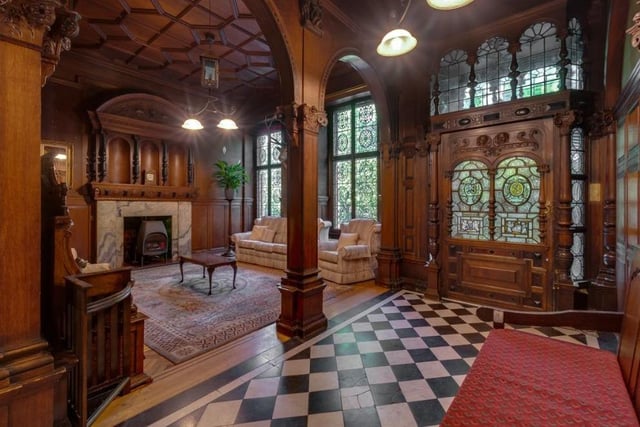 You get a sense of the amazing internal architecture at the Glasgow home as soon as you walk through the front door. This elaborately panelled entrance hall shows the detailed upgrade the house was given in 1900, 30 years after it was originally built.