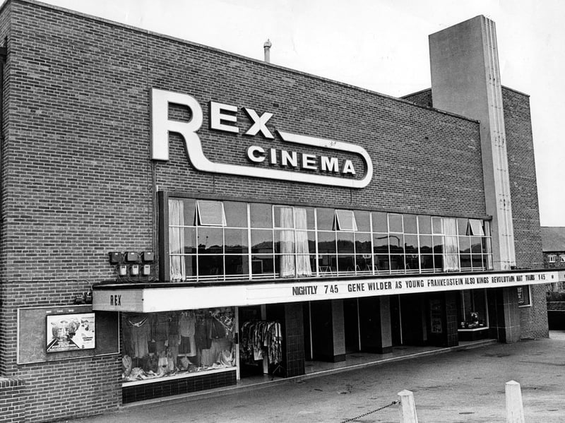 The Rex Cinema, Intake, Sheffield, on August 15, 1975. The cinema opened on July 24, 1939 and closed on December 23, 1982. Do you miss the Rex?