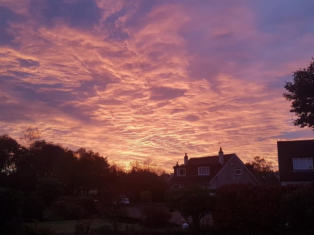 Bearsden beams into action with bluey pinks decorating the early skies.