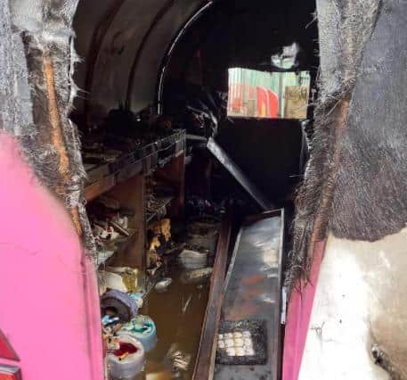 The Little Pink Sugar Pod at Traxx Market in Chapeltown, Sheffield, was destroyed by fire