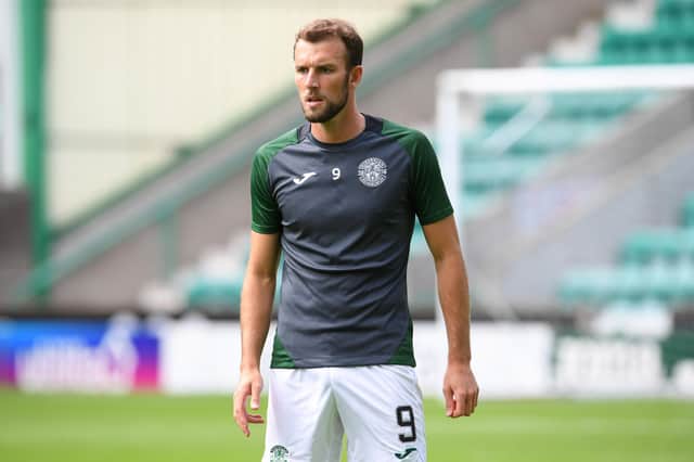 Hibs striker Christian Doidge will be out of action for a while after picking up an injury. Picture: SNS
