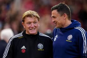 Sheffield United manager Paul Heckingbottom (right) and assistant Stuart McCall (left): Mike Egerton/PA Wire