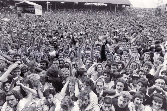 Crowds enjoy Bruce Springsteen in concert at the Lane in July 1988.