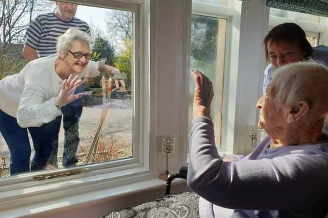Beechy Knoll Care Home: Here’s looking at you kid, Kitty saying hello to her Daughter and Son in Law.