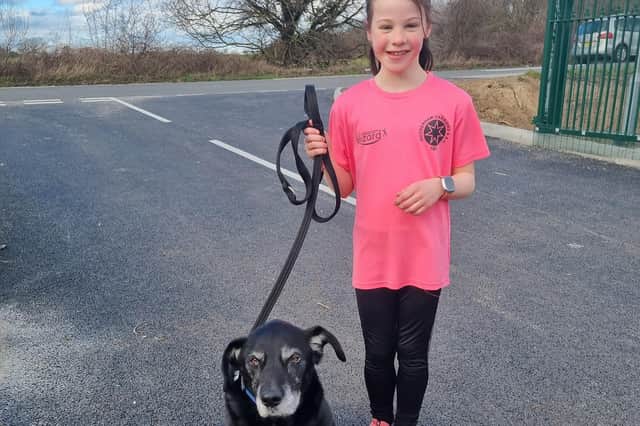 Nine-year-old Anston schoolgirl, Rubyanne Bailey, who ran over a mile every day throughout February to raise funds for Thornberry Animal Sanctuary