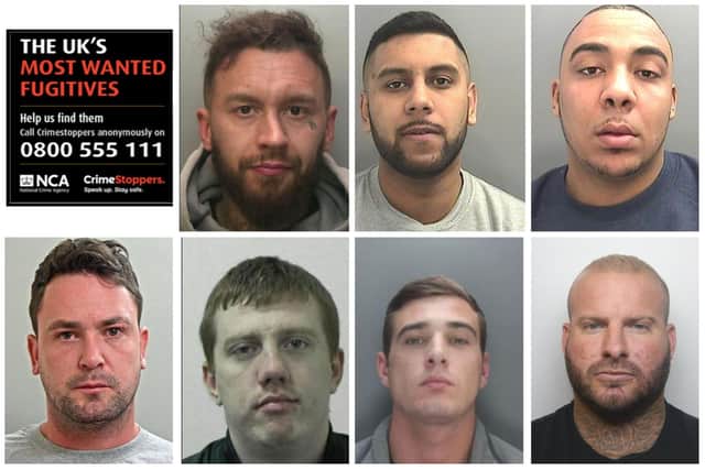 These seven men are on the National Crime Agency's updated 'Most Wanted' list