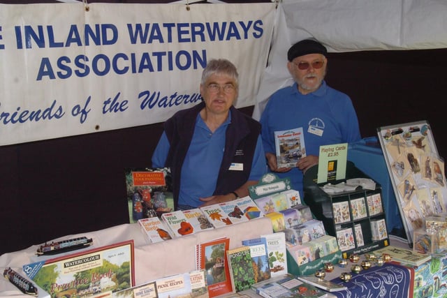 Pictured on the Chesterfield Canal at Tapton Lock, where  the 2005 IWA National Trailboat Festival was held. Seen on the Inland Waterways stand are, Madeline Dean, and Keith Midgley.