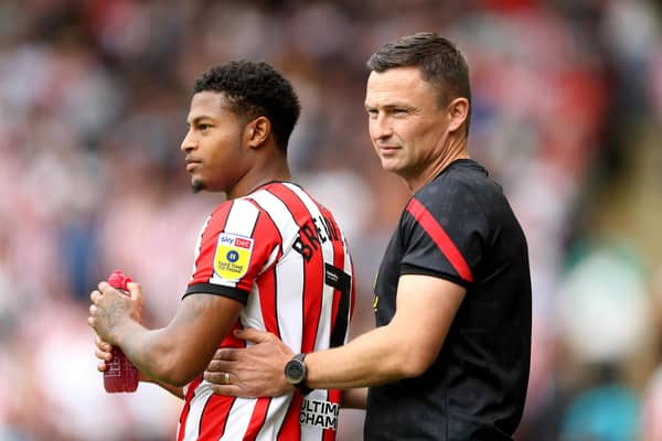 Paul Heckingbottom, the manager of Sheffield United embraces Rhian Brewster: Cameron Smith/Getty Images