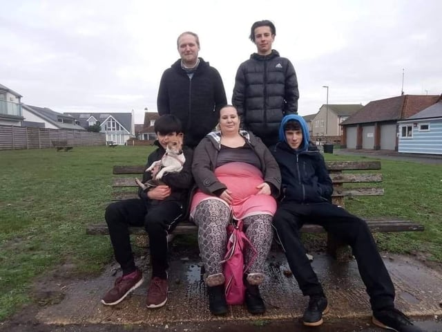 People across the Portsmouth area celebrated New Year's Eve their own way. Here Cathy Hayter is with her family
