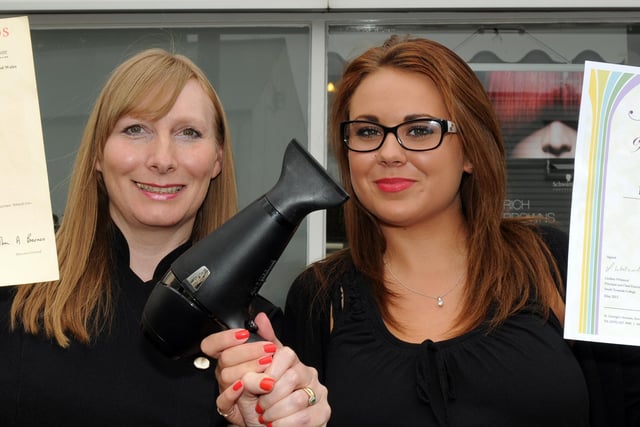 Partners Hairdressing's Frances McGurrell was awarded apprentice of the year in 2013. Owner Terry Harcus, pictured left, won the same award in 1996.
