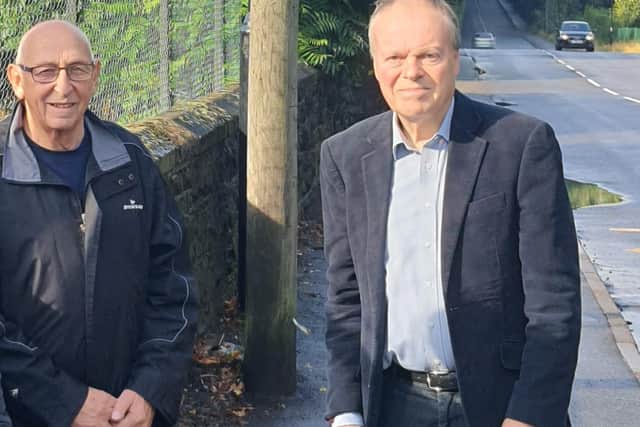 MP Clive Betts and Councillor Tony Downing outside Halfway School
