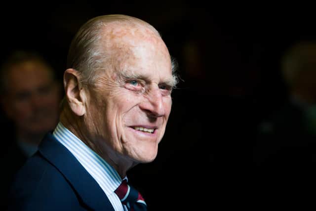 Prince Philip, Duke of Edinburgh smiles during a visit to the headquarters of the Royal Auxiliary Air Force's (RAuxAF) 603 Squadron on July 4, 2015 in Edinburgh, Scotland. (Photo by Danny Lawson - WPA Pool/Getty Images)